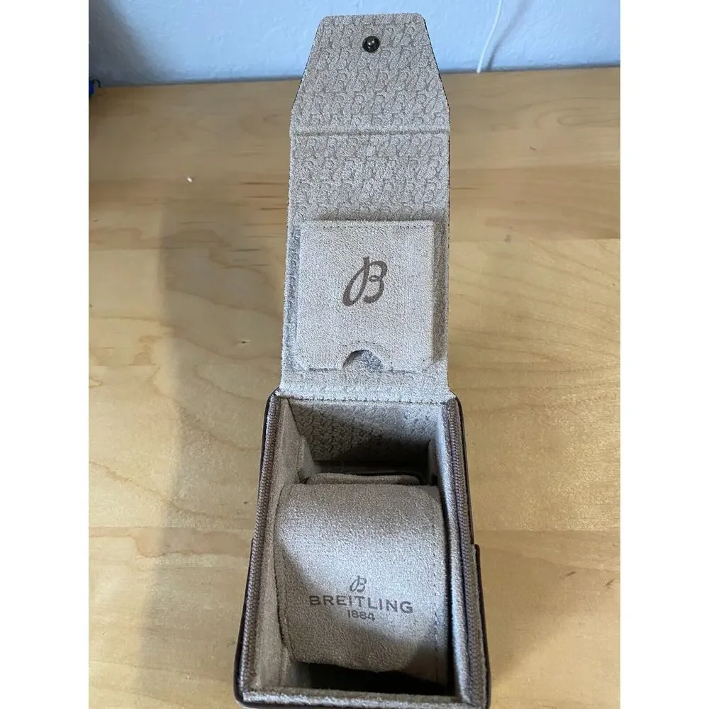 Breitling Watch Eco Friendly Leather Collapsible Brown Box, Pouch, Card holder